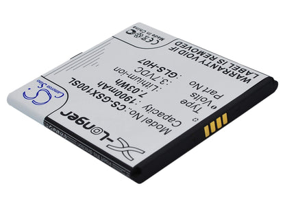 3.7V, 1900mAh, Li-ion Battery fits Gsmart, Simba Sx1, 7.03Wh