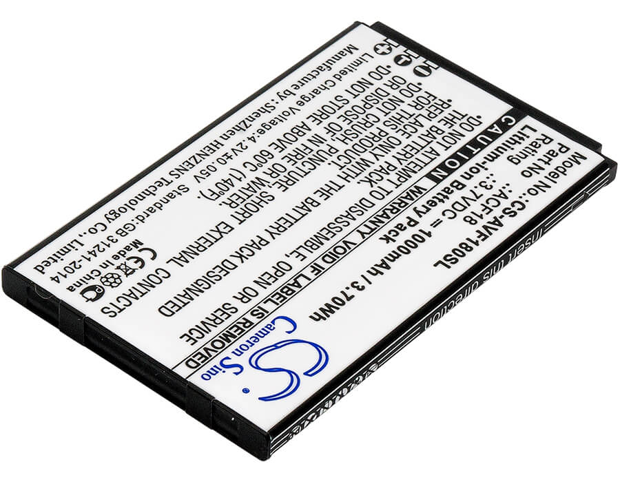 3.7V, 1000mAh, Li-ion Battery fits Archos, F18, 3.7Wh