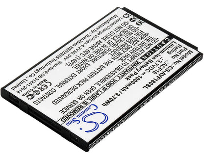 3.7V, 1000mAh, Li-ion Battery fits Archos, F18, 3.7Wh