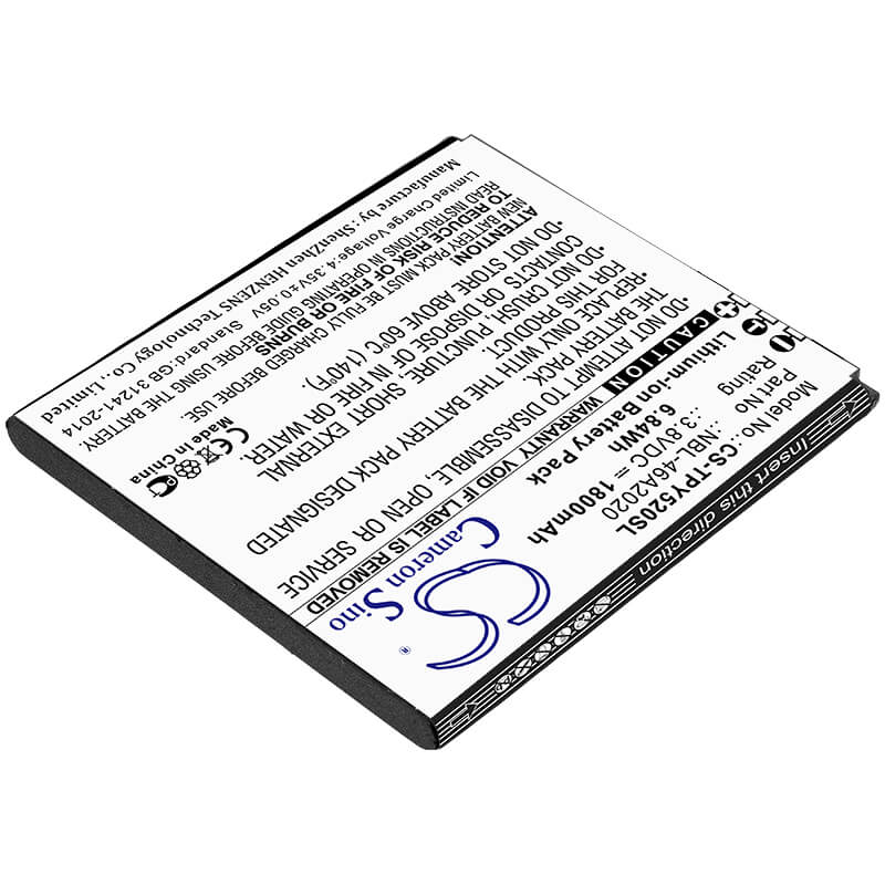 3.8V, 1800mAh, Li-ion Battery fits Neffos, Y5l, 6.84Wh