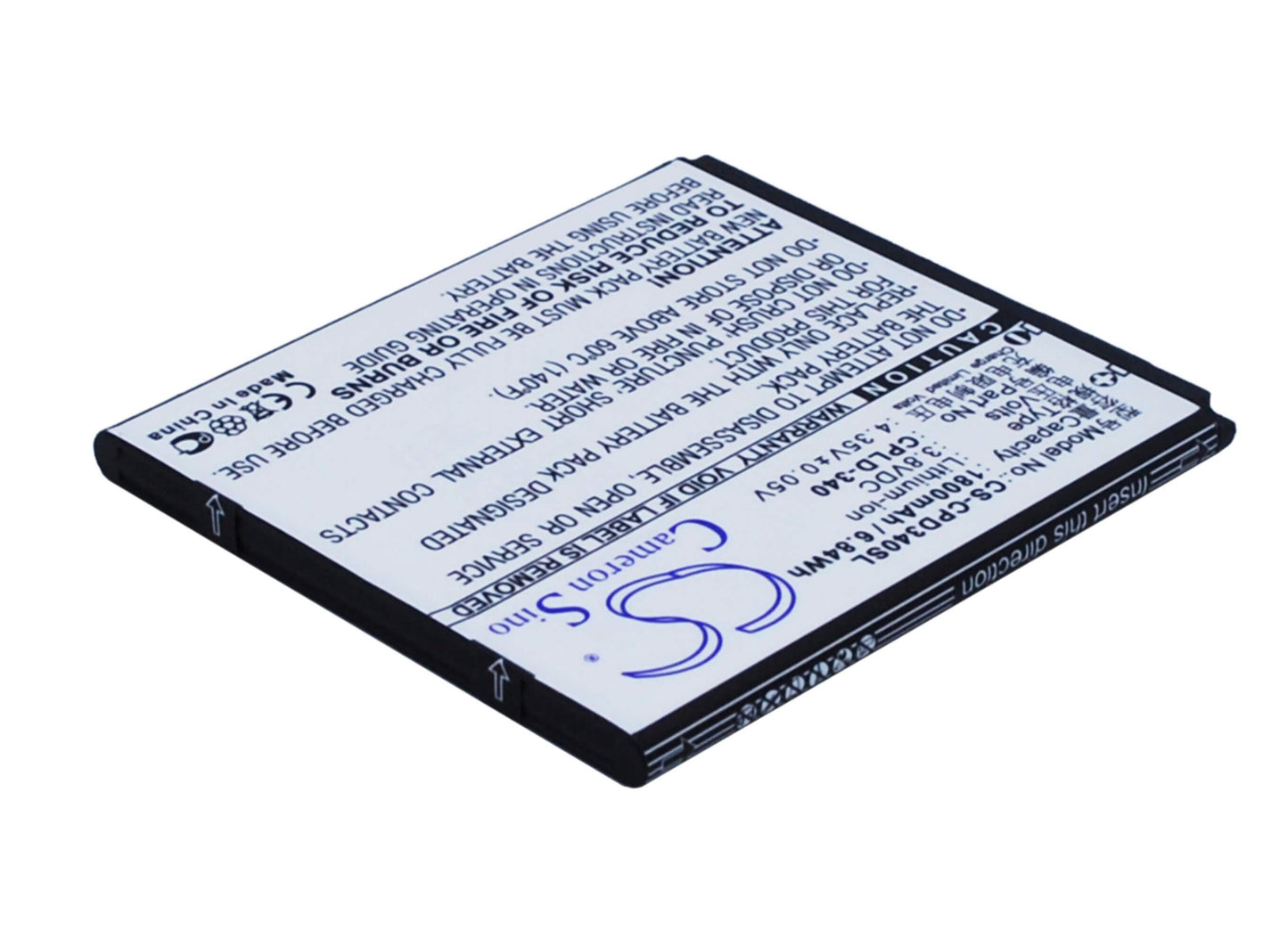 3.8V, 1800mAh, Li-ion Battery fits Coolpad, 8702d, 6.84Wh