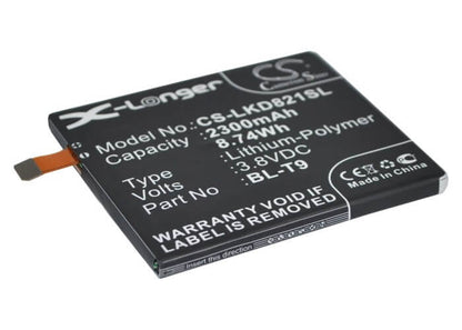 3.8V, 2300mAh, Li-Polymer Battery fits Lg, D820, D821, 8.74Wh