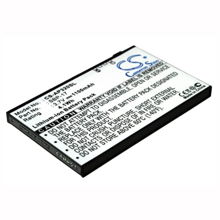 3.7V, 1100mAh, Li-ion Battery fits Asus, Galaxy Mini, P320, 4.07Wh