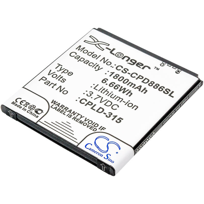 3.7V, 1800mAh, Li-ion Battery fits Vodafone, 888n, 889n, 6.66Wh