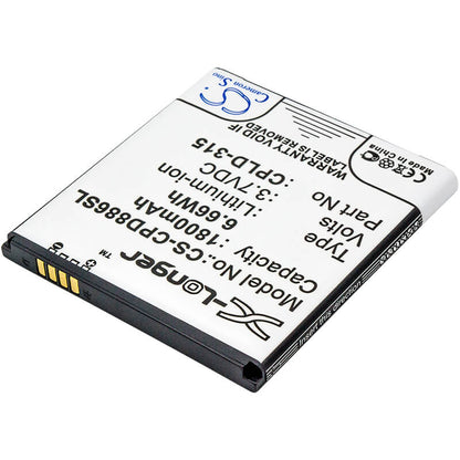 3.7V, 1800mAh, Li-ion Battery fits Vodafone, 888n, 889n, 6.66Wh