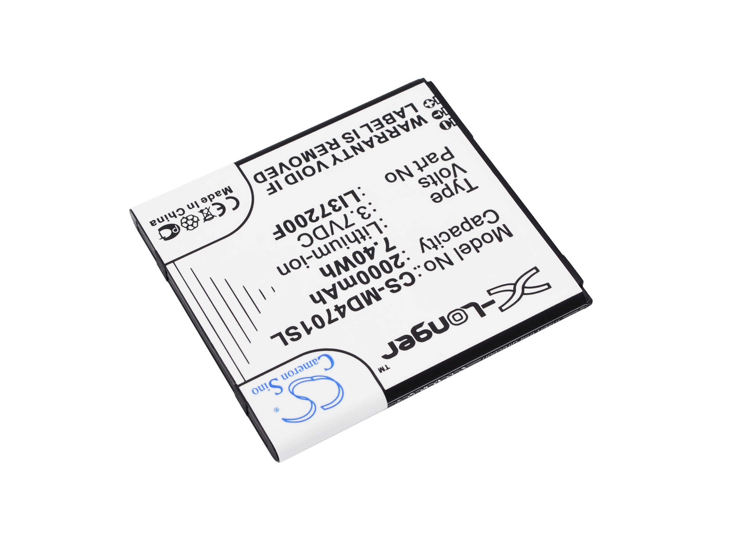 3.7V, 2000mAh, Li-ion Battery fits Medion, Life X4701, Md 98272, 7.4Wh