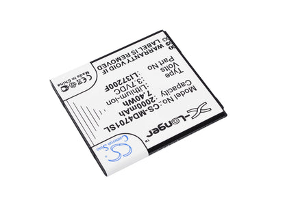 3.7V, 2000mAh, Li-ion Battery fits Medion, Life X4701, Md 98272, 7.4Wh