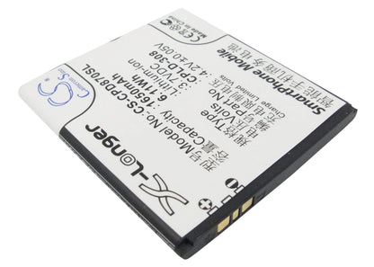 3.7V, 1650mAh, Li-ion Battery fits Coolpad, 8085, 8085q, 6.105Wh