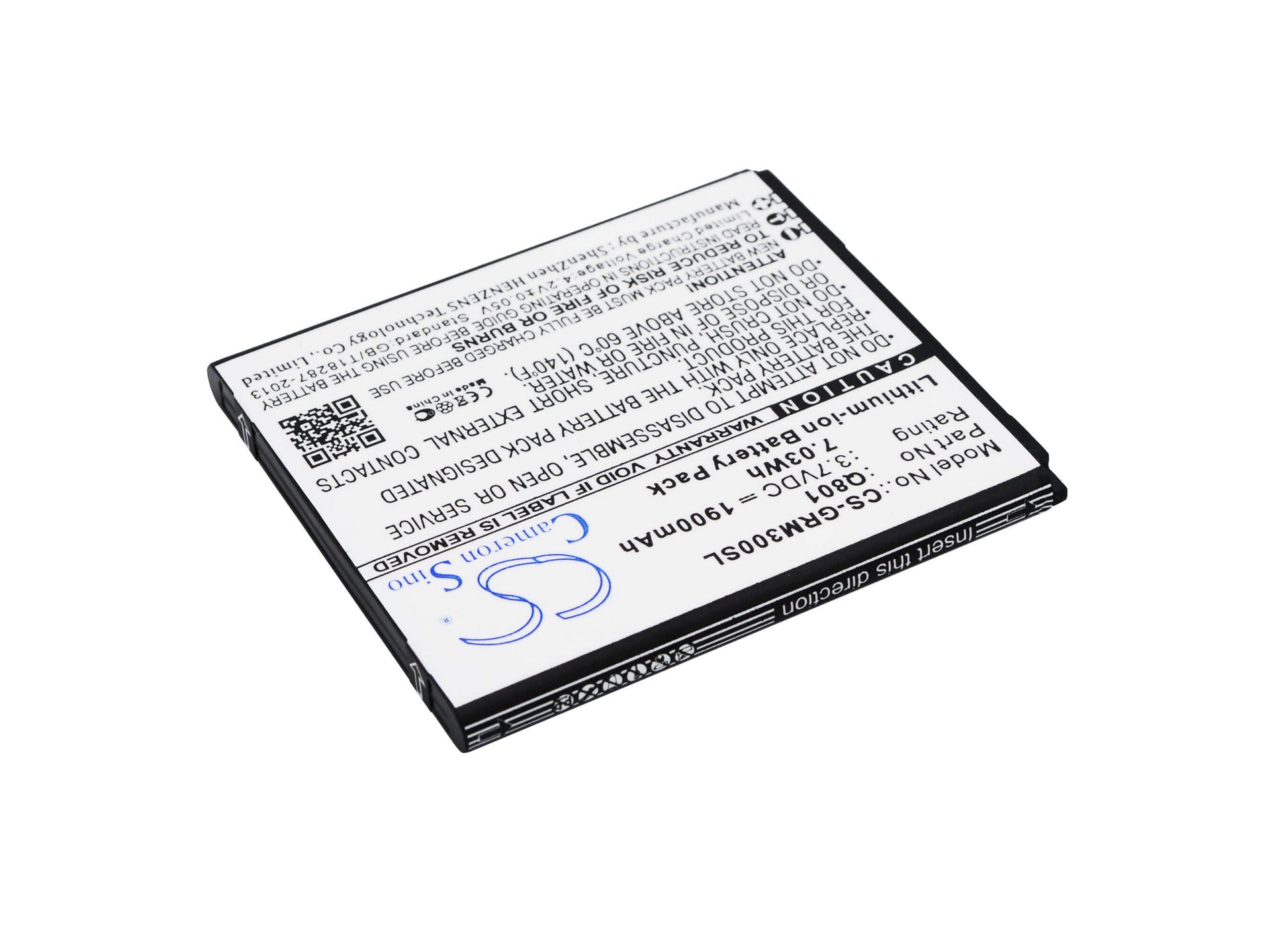 3.7V, 1900mAh, Li-ion Battery fits Green Orange, Go M3, M3, 7.03Wh