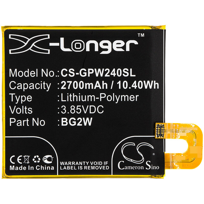 3.85V, 2700mAh, Li-Polymer Battery fits Google, Pixel 2 Muski, Pixel 2b, 10.395Wh