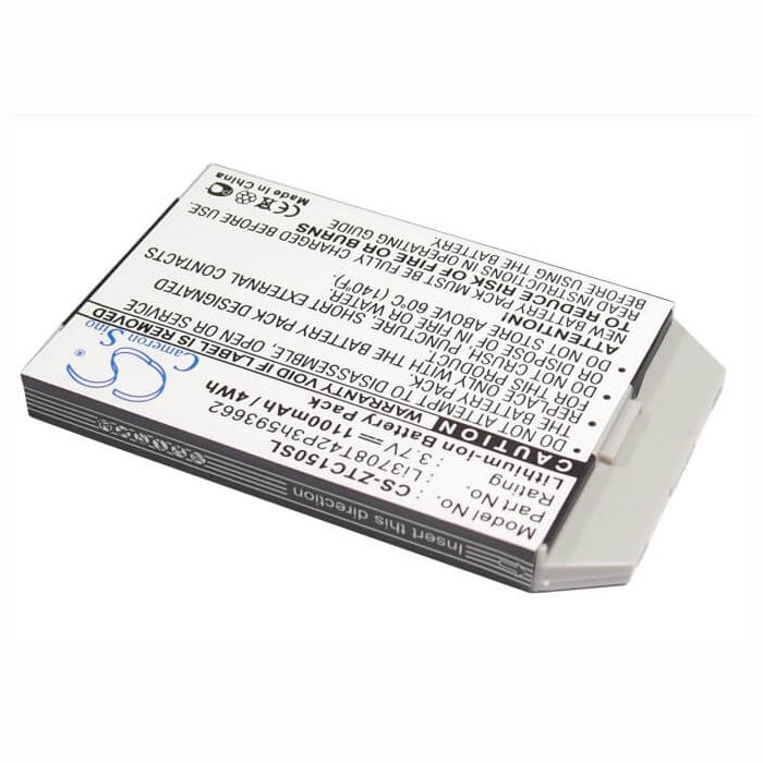3.7V, 1100mAh, Li-ion Battery fits Zte, C150, C200, 4.07Wh