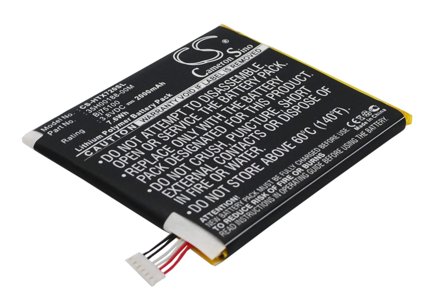 3.8V, 2000mAh, Li-Polymer Battery fits Sprint, Apx325cwh, Evo 4g Lte, 7.6Wh
