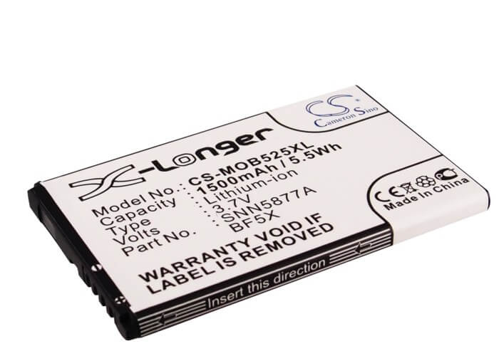 3.7V, 1500mAh, Li-ion Battery fits Motorola, Bravo, Defy, 5.55Wh