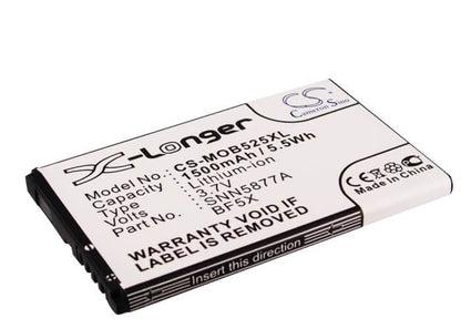 3.7V, 1500mAh, Li-ion Battery fits Motorola, Bravo, Defy, 5.55Wh