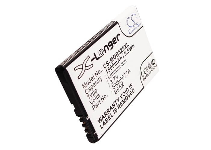 3.7V, 1500mAh, Li-ion Battery fits Motorola, Bravo, Defy, 5.55Wh