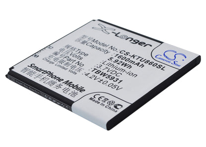 3.7V, 1600mAh, Li-ion Battery fits K-touch, E616, U86, 5.92Wh