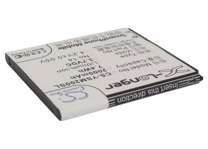 3.7V, 2000mAh, Li-ion Battery fits Yusun, M1, M1s, 7.4Wh
