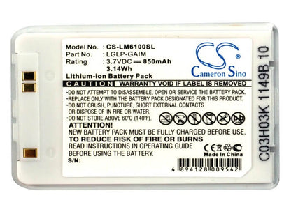 3.7V, 850mAh, Li-ion Battery fits Lg, G258, G259, 3.145Wh