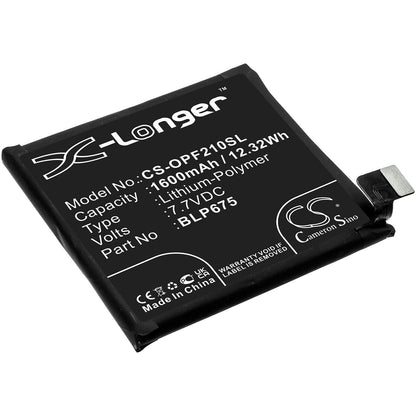 7.7V, 1600mAh, Li-Polymer Battery fits Oppo, Cph1871, Cph1875, 12.32Wh