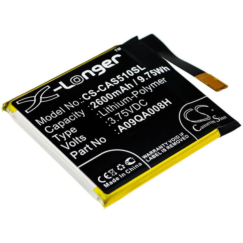 3.75V, 2600mAh, Li-Polymer Battery fits Caterpillar, S50c, 9.75Wh