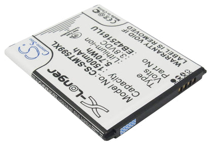 3.8V, 1500mAh, Li-ion Battery fits Samsung, Galaxy Ace 2, Galaxy Exhibit, 5.7Wh