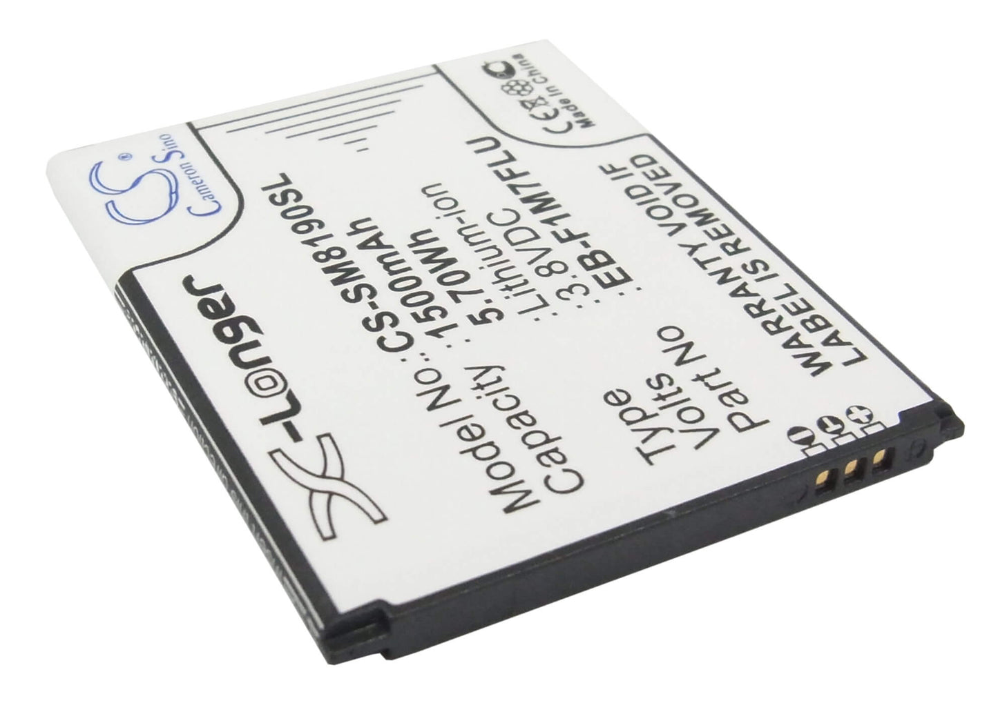 CS-SM8190SL, Mobile, Smartphone 3.8V, 1500mAh, Li-ion Battery fits Samsung, Galaxy S 3 Mini, Galaxy S Iii Mini, 5.7Wh