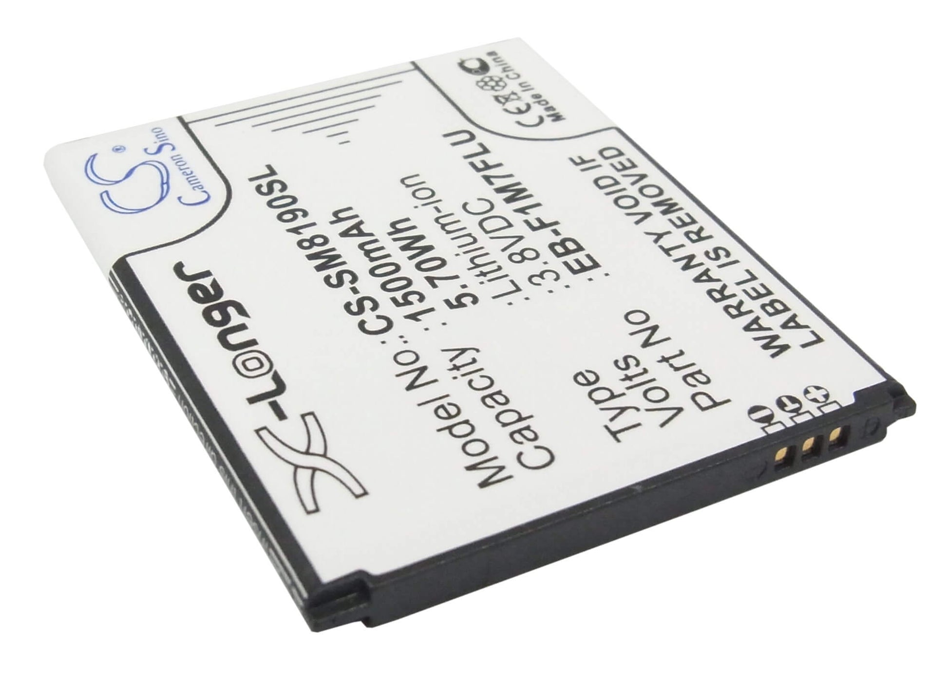 CS-SM8190SL, Mobile, Smartphone 3.8V, 1500mAh, Li-ion Battery fits Samsung, Galaxy S 3 Mini, Galaxy S Iii Mini, 5.7Wh