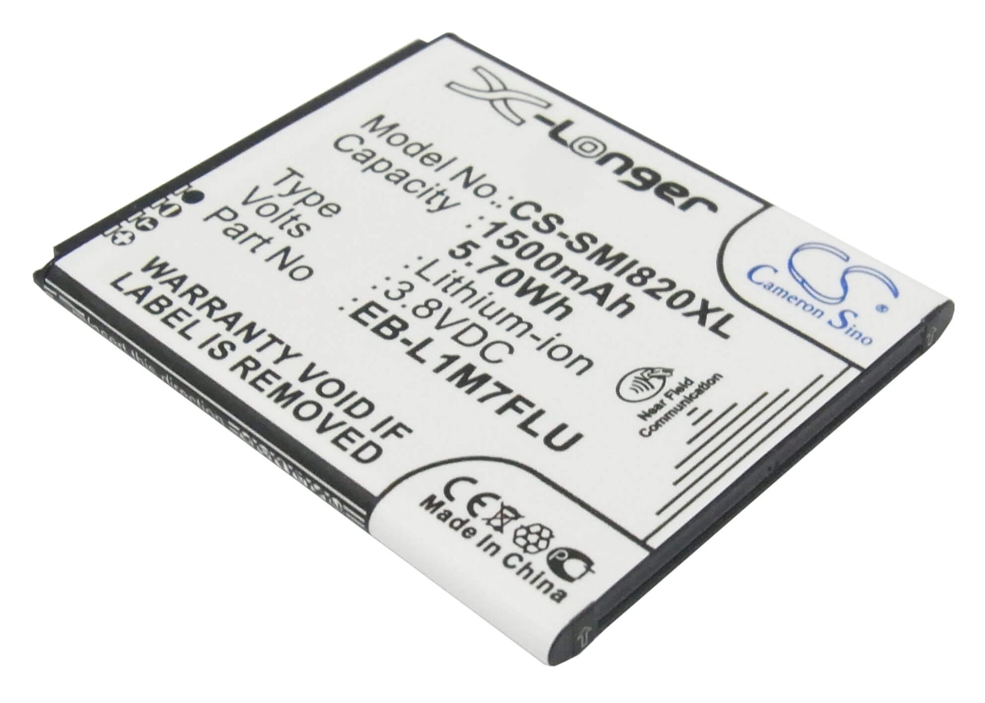 CS-SMI820XL, Mobile, Smartphone 3.8V, 1500mAh, Li-ion Battery fits Samsung, Galaxy S 3 Mini, Galaxy S Iii Mini, 5.7Wh