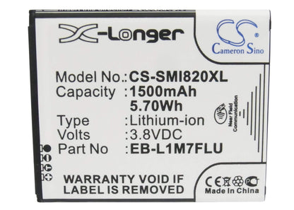 CS-SMI820XL, Mobile, Smartphone 3.8V, 1500mAh, Li-ion Battery fits Samsung, Galaxy S 3 Mini, Galaxy S Iii Mini, 5.7Wh