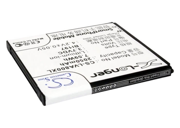 3.7V, 2050mAh, Li-ion Battery fits Lenovo, A798t, A800, 7.585Wh
