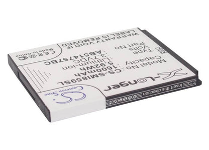 3.7V, 1600mAh, Li-ion Battery fits Samsung, Sch-i859, Sgh-i728a, 5.92Wh