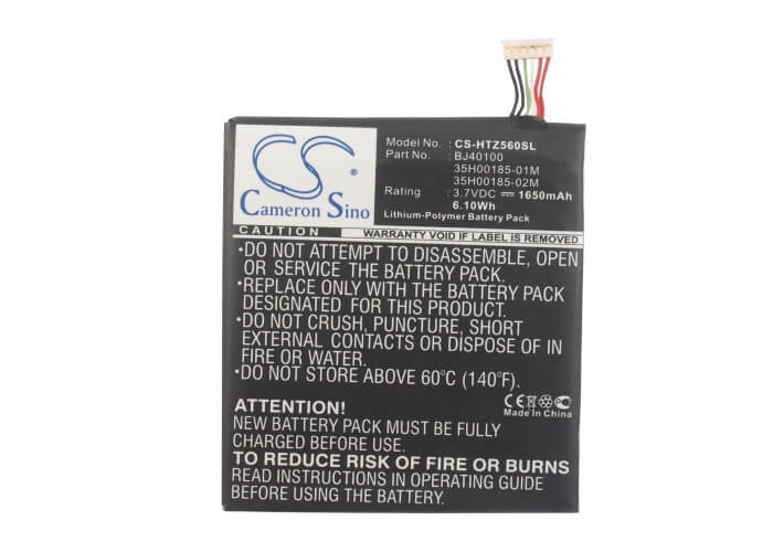 3.7V, 1650mAh, Li-Polymer Battery fits T-mobile, Pj40110, Ville, 6.105Wh
