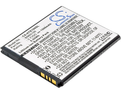 3.7V, 1500mAh, Li-ion Battery fits Htc, 0pcv200, 0po100, 5.55Wh