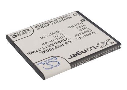 3.7V, 2100mAh, Li-ion Battery fits Htc, 0pcv200, 0po100, 7.77Wh