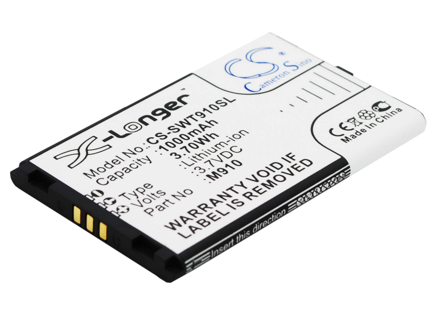 3.7V, 1000mAh, Li-ion Battery fits Switel, M910, 3.7Wh