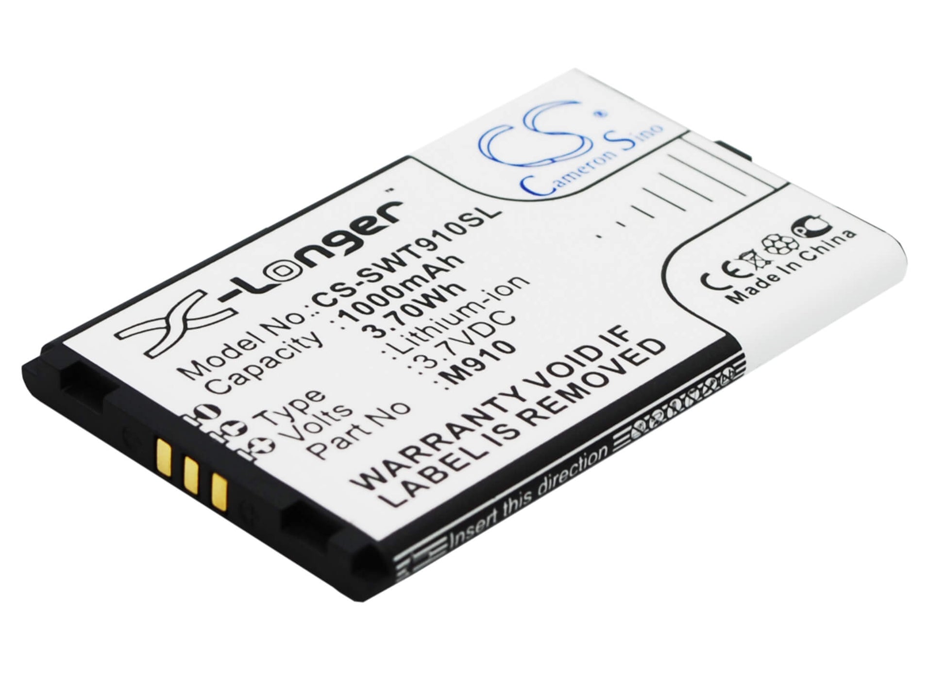 3.7V, 1000mAh, Li-ion Battery fits Switel, M910, 3.7Wh