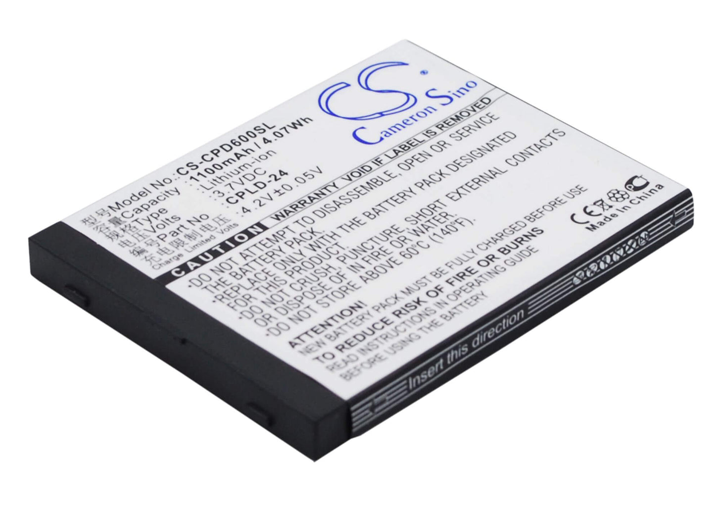 3.7V, 1100mAh, Li-ion Battery fits Coolpad, 2938, D60, 4.07Wh