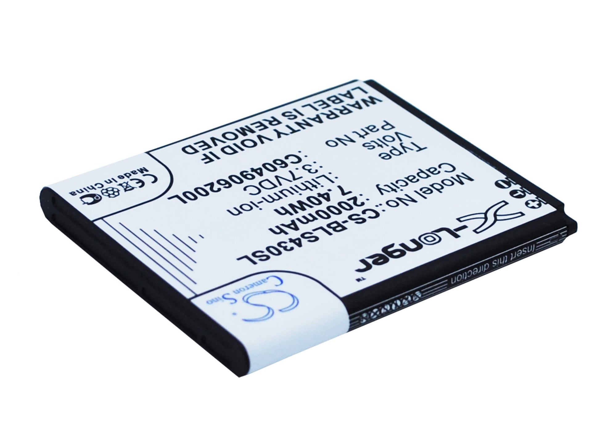 3.7V, 2000mAh, Li-ion Battery fits Blu, D310, Dash 4.5, 7.4Wh