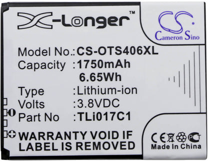 3.8V, 1750mAh, Li-ion Battery fits Greatcall, 4043sj, Flip 4053, 6.65Wh