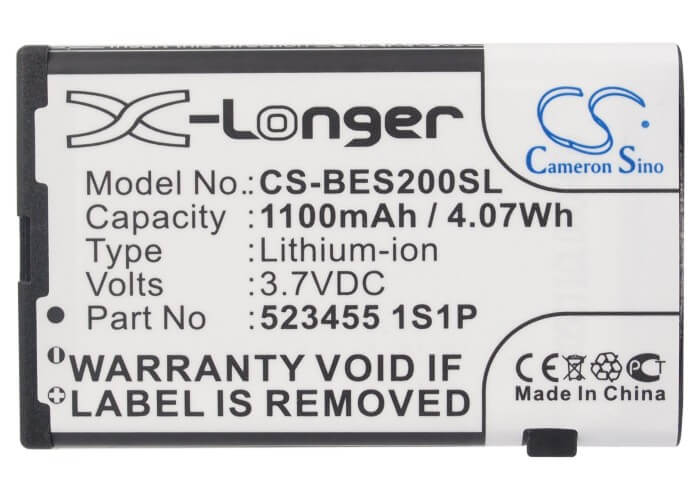 3.7V, 1100mAh, Li-ion Battery fits Bea-fon, S200, S210, 4.07Wh