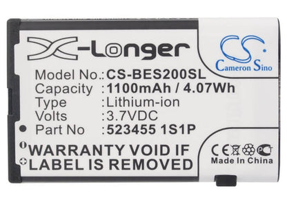 3.7V, 1100mAh, Li-ion Battery fits Bea-fon, S200, S210, 4.07Wh