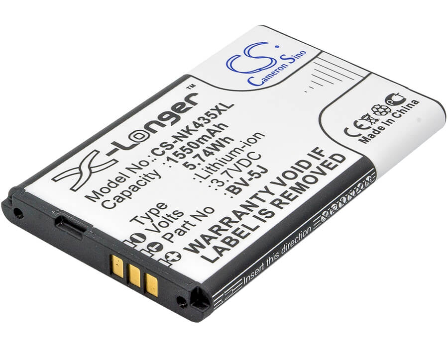 3.7V, 1550mAh, Li-ion Battery fits Microsoft, Lumia 435, Lumia 532, 5.735Wh