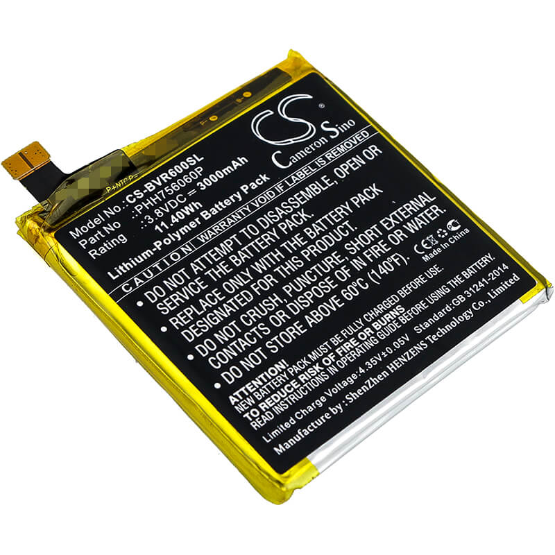 3.8V, 3000mAh, Li-Polymer Battery fits Blackview, Bv6000, Bv6000s, 11.4Wh
