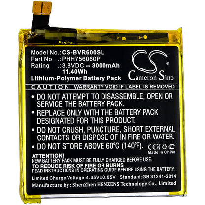 3.8V, 3000mAh, Li-Polymer Battery fits Blackview, Bv6000, Bv6000s, 11.4Wh