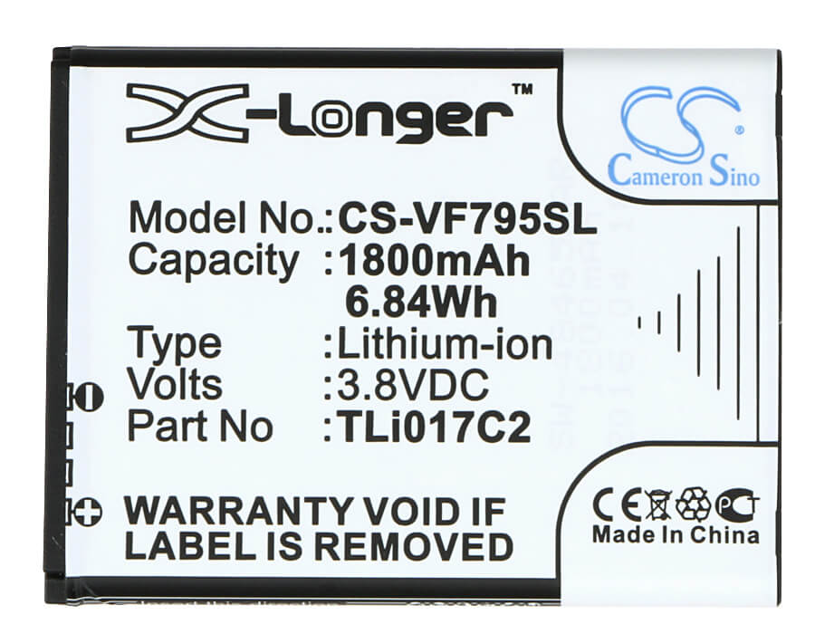 3.8V, 1800mAh, Li-ion Battery fits Vodafone, Smart Speed 6, Vf795, 6.84Wh