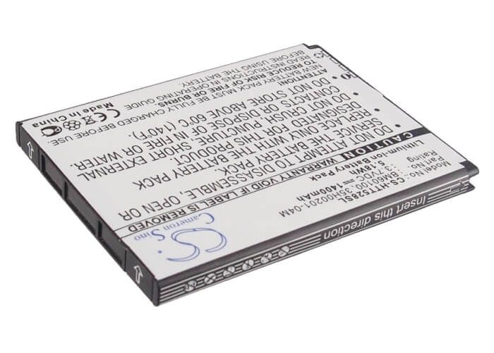 3.7V, 1400mAh, Li-ion Battery fits Htc, C520e, C525c, 5.18Wh