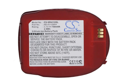 Red, 3.7V, 750mAh, Li-ion Battery fits Samsung, Sph-a310, 2.775Wh