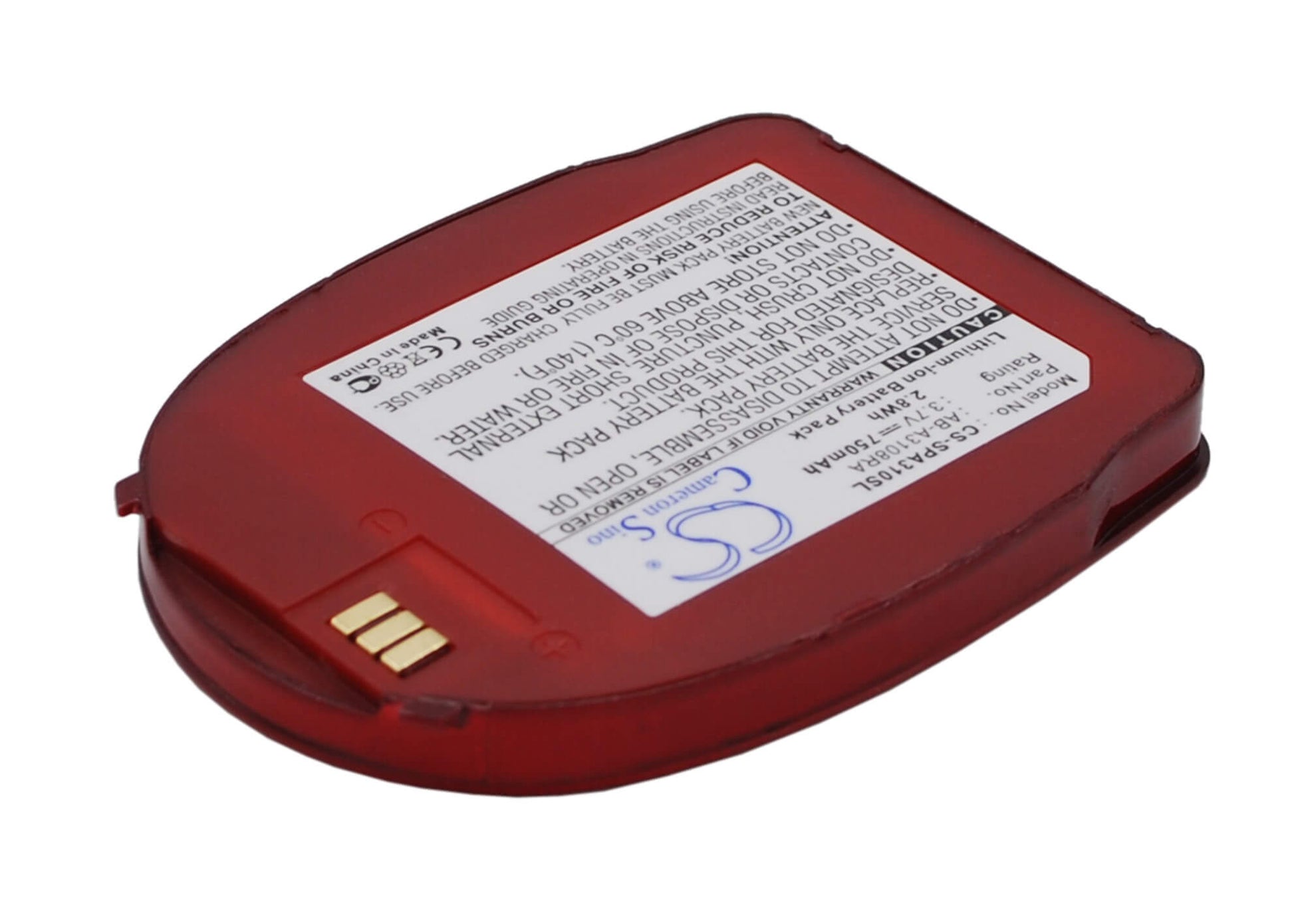 Red, 3.7V, 750mAh, Li-ion Battery fits Samsung, Sph-a310, 2.775Wh
