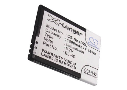 3.7V, 1200mAh, Li-ion Battery fits Ngm, Fred, 4.44Wh