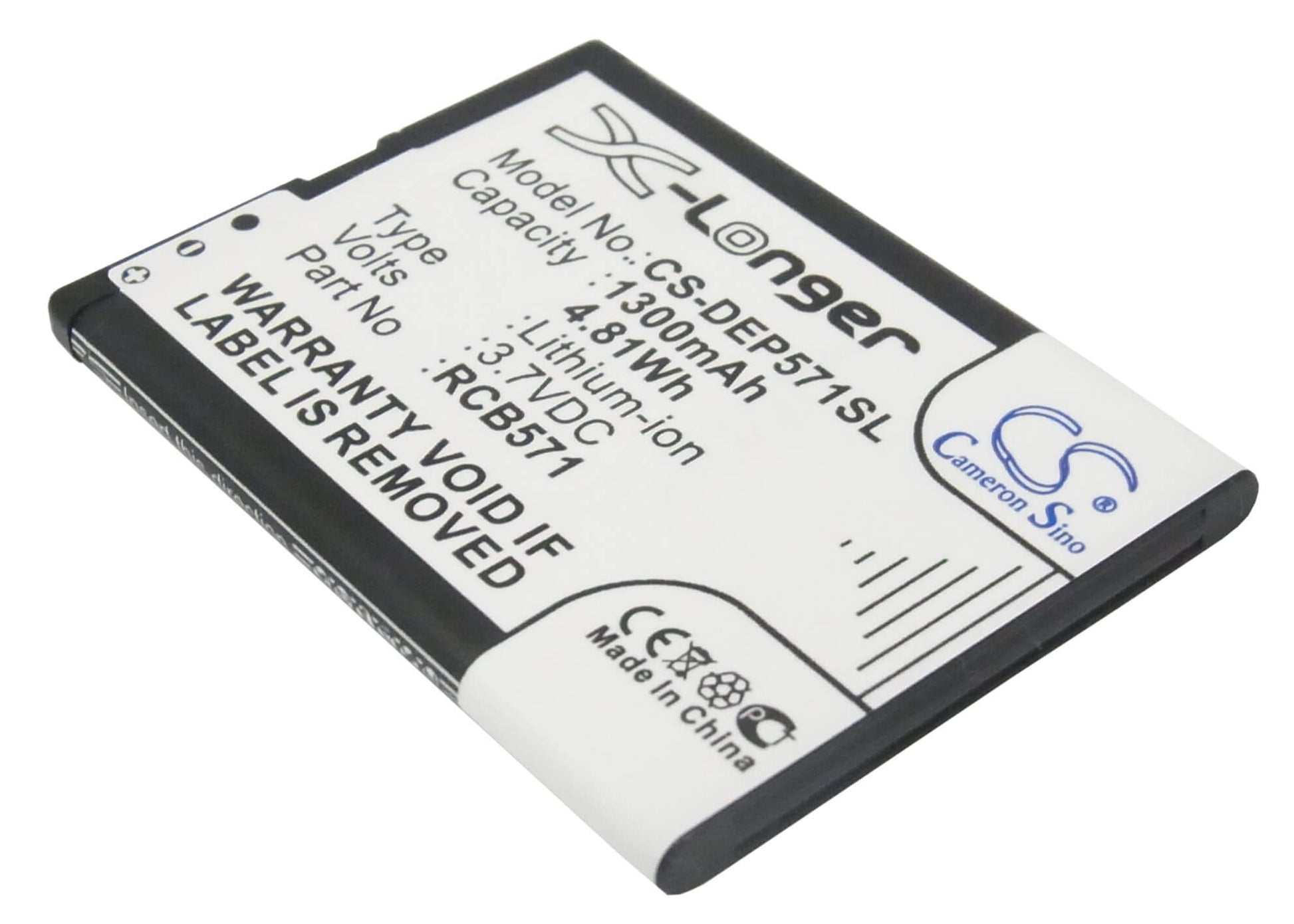 3.7V, 1300mAh, Li-ion Battery fits Binatone, Speakeasy 600, 4.81Wh